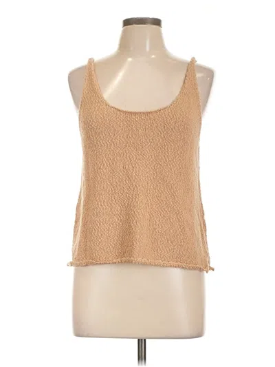 Pre-owned Aerie Sleeveless Top Tan Scoop Neck Tops