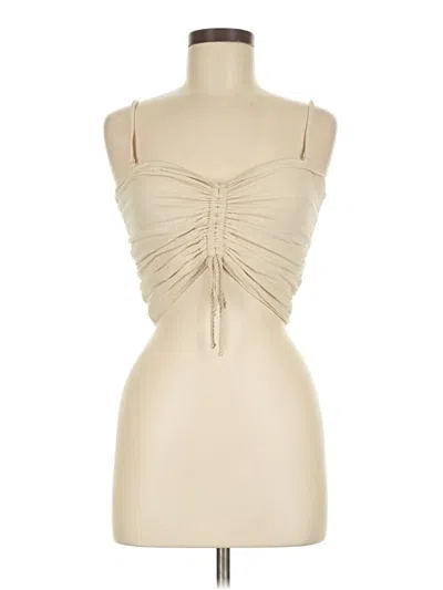 Pre-owned Aerie Sleeveless Top Tan Strapless Neckline Tops In Brown
