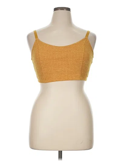 Pre-owned Aerie Sleeveless Top Yellow Square Neckline Tops