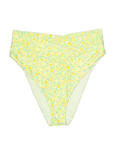 Pre-owned Aerie Swimsuit Bottoms In Yellow
