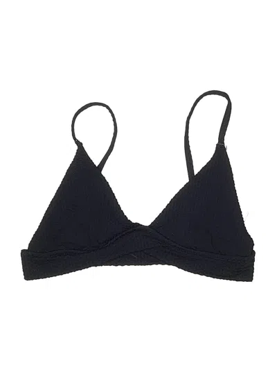 Pre-owned Aerie Swimsuit Top Black Chevron/herringbone Pattern Swimwear