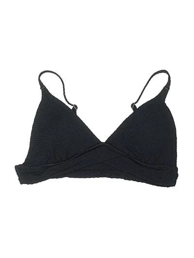 Pre-owned Aerie Swimsuit Top Black Chevron/herringbone Pattern Swimwear