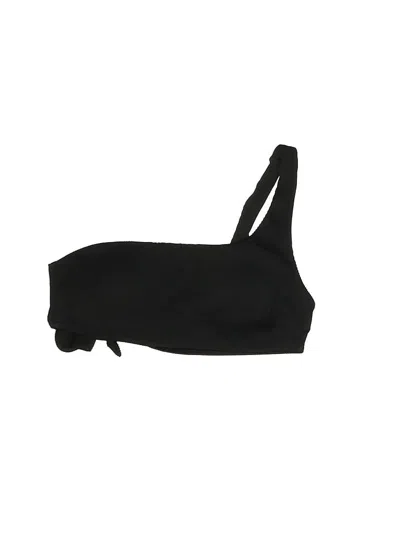 Pre-owned Aerie Swimsuit Top Black Solid Pattern Swimwear