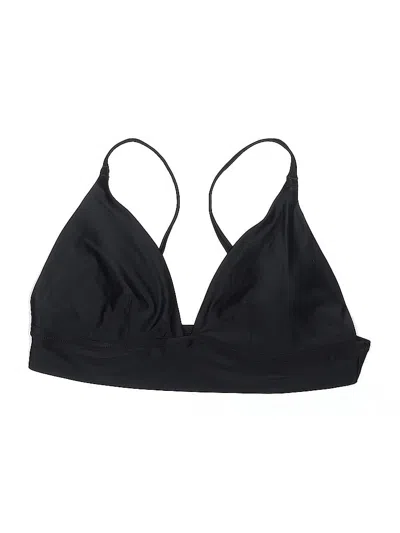 Pre-owned Aerie Swimsuit Top Black Solid Pattern Swimwear