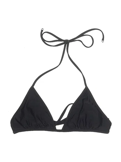 Pre-owned Aerie Swimsuit Top Black Solid Pattern Swimwear