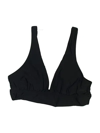 Pre-owned Aerie Swimsuit Top Black Solid Pattern Swimwear