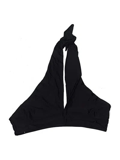 Pre-owned Aerie Swimsuit Top Black Solid Pattern Swimwear