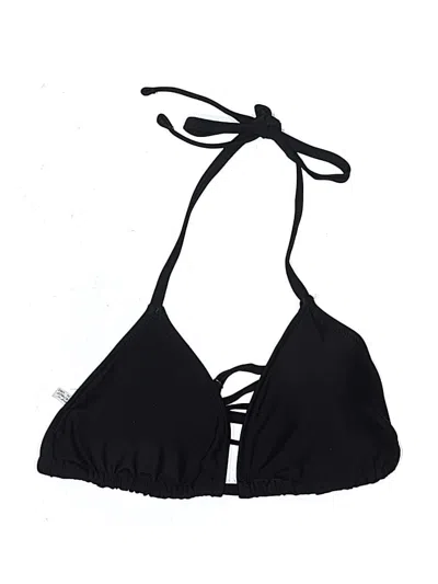 Pre-owned Aerie Swimsuit Top Black Solid Pattern Swimwear