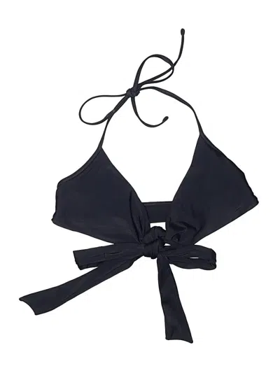 Pre-owned Aerie Swimsuit Top Black Solid Pattern Swimwear