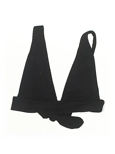 Pre-owned Aerie Swimsuit Top Black Solid Pattern Swimwear