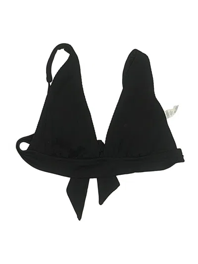 Pre-owned Aerie Swimsuit Top Black Solid Pattern Swimwear