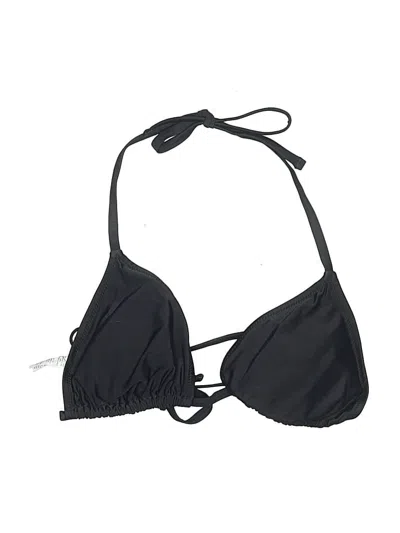 Pre-owned Aerie Swimsuit Top Black Solid Pattern Swimwear