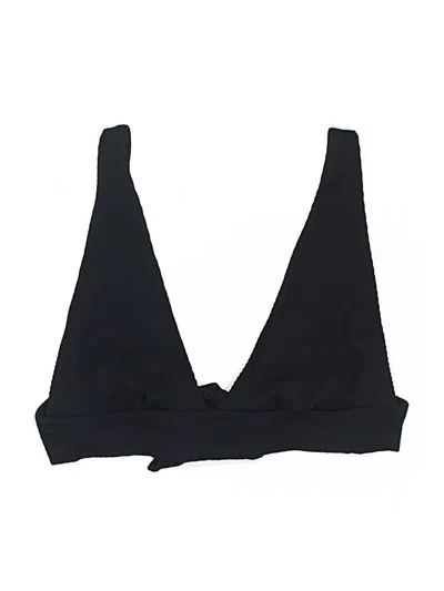 Pre-owned Aerie Swimsuit Top Black Solid Pattern Swimwear