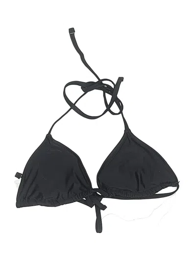 Pre-owned Aerie Swimsuit Top Black Solid Pattern Swimwear