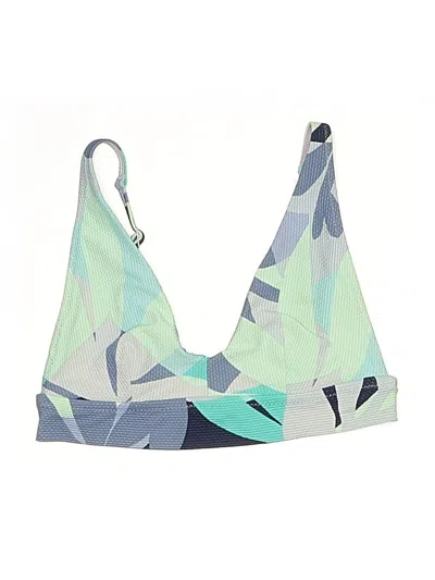 Pre-owned Aerie Swimsuit Top Blue Graphic Pattern Swimwear