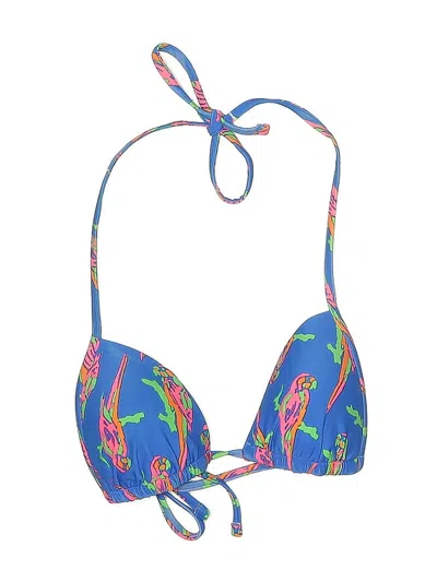 Pre-owned Aerie Swimsuit Top Blue Paisley Pattern Swimwear