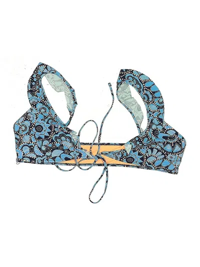 Pre-owned Aerie Swimsuit Top Blue Paisley Pattern Swimwear