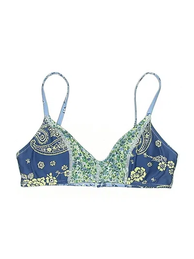 Pre-owned Aerie Swimsuit Top Blue Paisley Pattern Swimwear