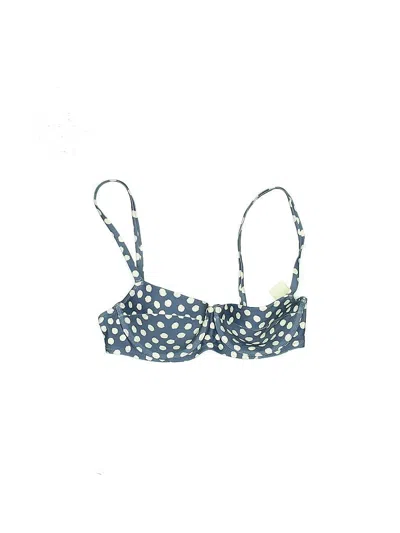 Pre-owned Aerie Swimsuit Top Blue Polka Dots Pattern Swimwear