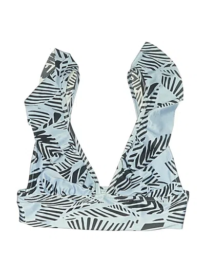Pre-owned Aerie Swimsuit Top Blue Print Pattern Swimwear