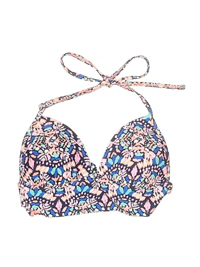 Pre-owned Aerie Swimsuit Top Blue Print Pattern Swimwear