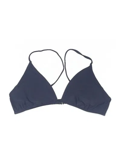 Pre-owned Aerie Swimsuit Top Blue Solid Pattern Swimwear