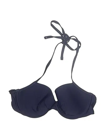 Pre-owned Aerie Swimsuit Top Blue Solid Pattern Swimwear