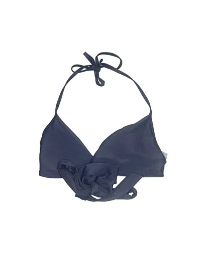 Pre-owned Aerie Swimsuit Top Blue Solid Pattern Swimwear