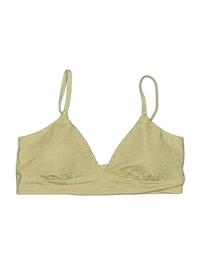 Pre-owned Aerie Swimsuit Top Gold Swimwear