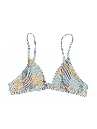 Pre-owned Aerie Swimsuit Top Gray Argyle Pattern Swimwear