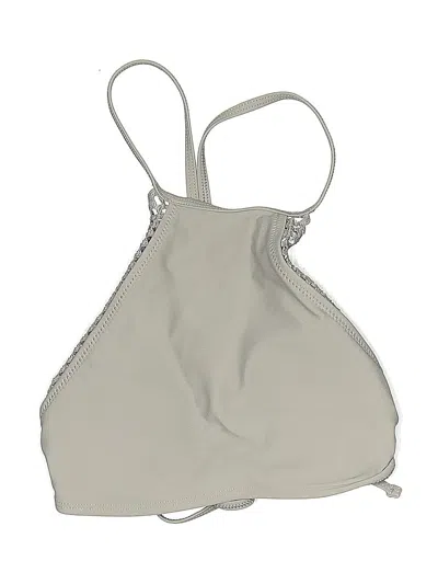 Pre-owned Aerie Swimsuit Top Gray Solid Pattern Swimwear