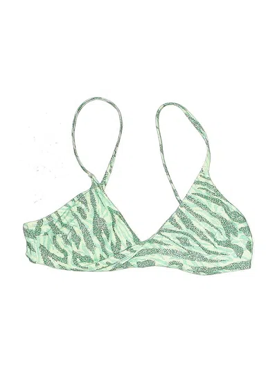 Pre-owned Aerie Swimsuit Top Green Animal Print Pattern Swimwear