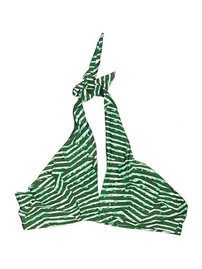 Pre-owned Aerie Swimsuit Top Green Print Pattern Swimwear
