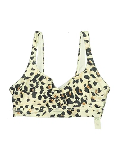 Pre-owned Aerie Swimsuit Top Ivory Animal Print Pattern Swimwear