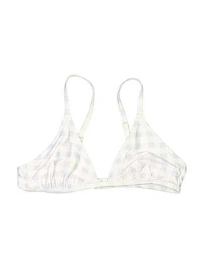 Pre-owned Aerie Swimsuit Top Ivory Checkered/gingham Pattern Swimwear