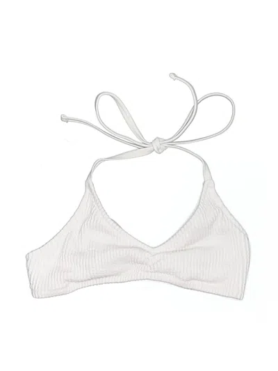 Pre-owned Aerie Swimsuit Top Ivory Chevron/herringbone Pattern Swimwear