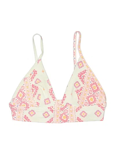 Pre-owned Aerie Swimsuit Top Ivory Paisley Pattern Swimwear