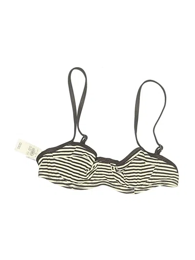 Aerie Swimsuit Top Ivory Stripes Pattern Swimwear