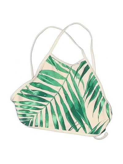 Pre-owned Aerie Swimsuit Top Ivory Tropical Pattern Swimwear