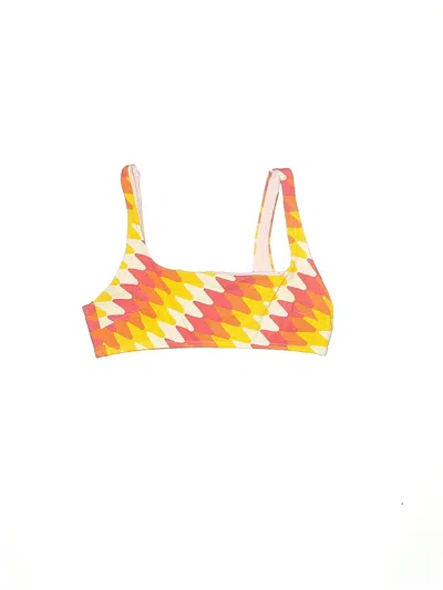Pre-owned Aerie Swimsuit Top Orange Argyle Pattern Swimwear