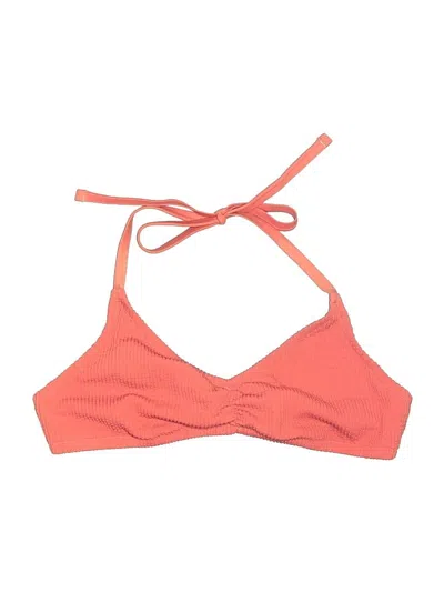Pre-owned Aerie Swimsuit Top Orange Polka Dots Pattern Swimwear