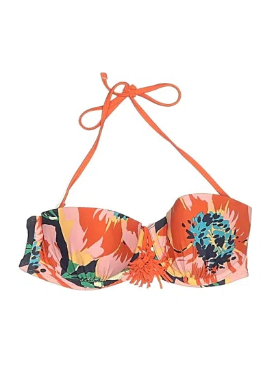 Pre-owned Aerie Swimsuit Top Orange Print Pattern Swimwear