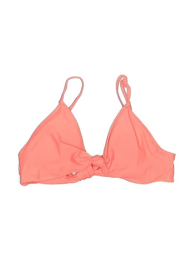 Pre-owned Aerie Swimsuit Top Orange Solid Pattern Swimwear