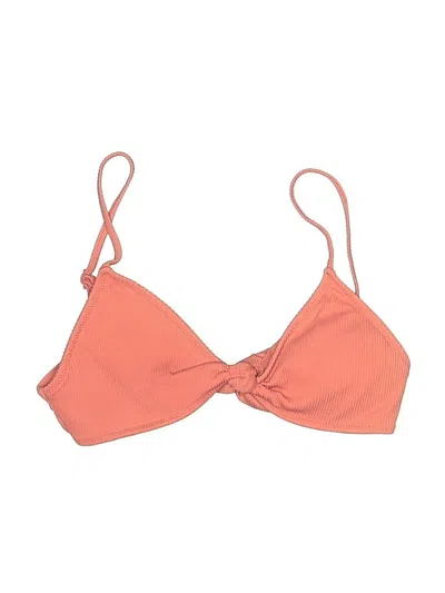 Pre-owned Aerie Swimsuit Top Orange Solid Pattern Swimwear