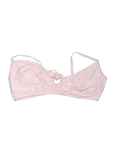 Pre-owned Aerie Swimsuit Top Pink Hearts Pattern Swimwear
