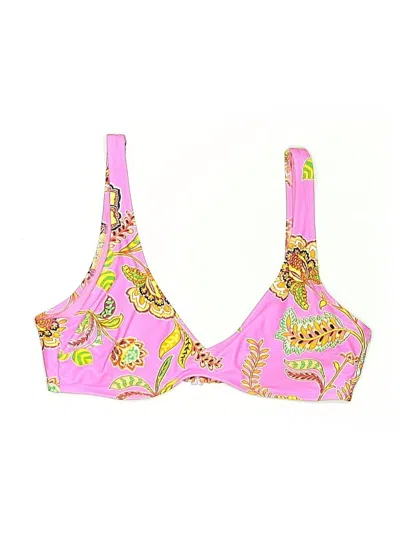 Pre-owned Aerie Swimsuit Top Pink Paisley Pattern Swimwear
