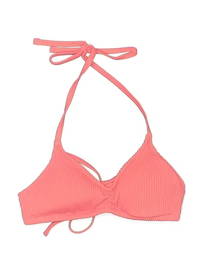 Pre-owned Aerie Swimsuit Top Pink Solid Pattern Swimwear