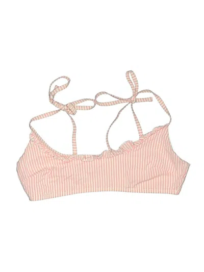 Pre-owned Aerie Swimsuit Top Pink Stripes Pattern Swimwear