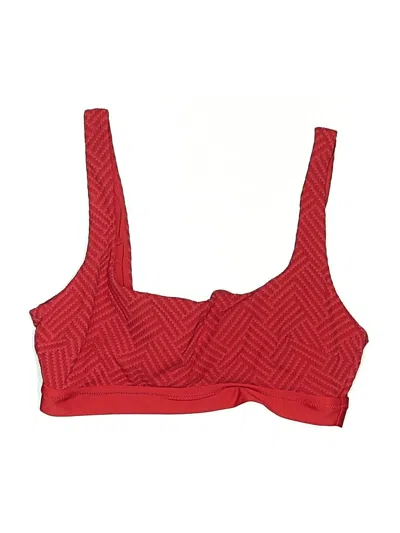 Pre-owned Aerie Swimsuit Top Red Chevron/herringbone Pattern Swimwear