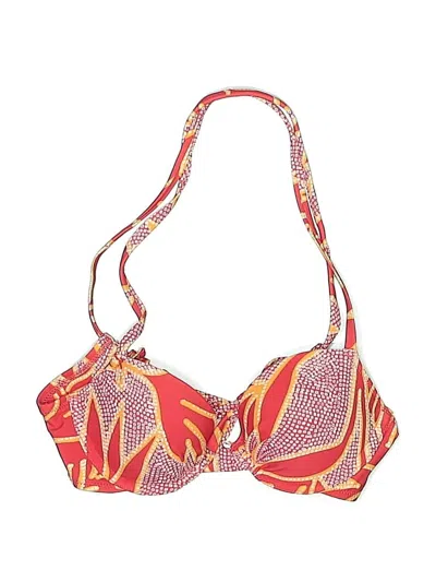 Pre-owned Aerie Swimsuit Top Red Print Pattern Swimwear